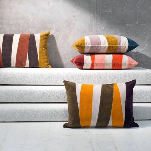 Rechteckiges Kissen - Nais - Elitis - geometrisches Muster / Patchwork / für Privatgebrauch