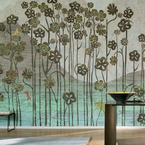 Moderne Tapete - Soleil levant - Elitis - Vinyl / Naturmotiv / Blumenmotiv