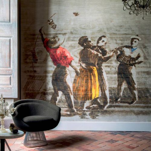 Moderne Tapete - Le Bal - Elitis - Vinyl / Szenen / einfarbig