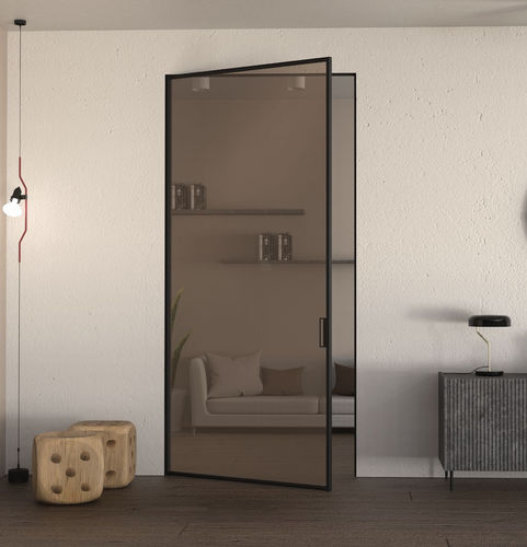 Tür für Innenbereich - RT - BT1A - SB - G05 - AGOPROFIL S.p.A - Glas / Aluminium / einflügelig