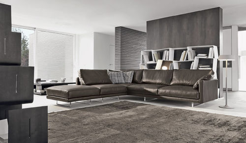 Modulsofa - SLIM - Nuova Linea Valentini - modern / Leder / braun