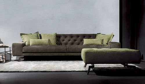 Modernes Sofa - ALAIN - Nuova Linea Valentini - Stoff / Leder / braun