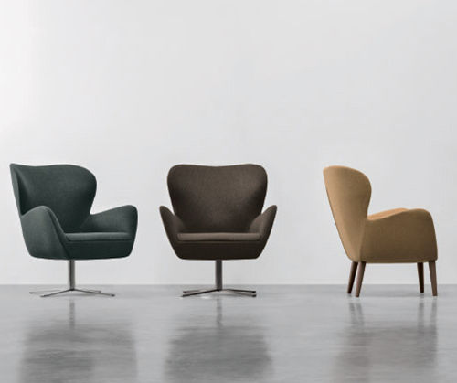 Moderner Sessel - VERA  - Nuova Linea Valentini - Stoff / grau / braun