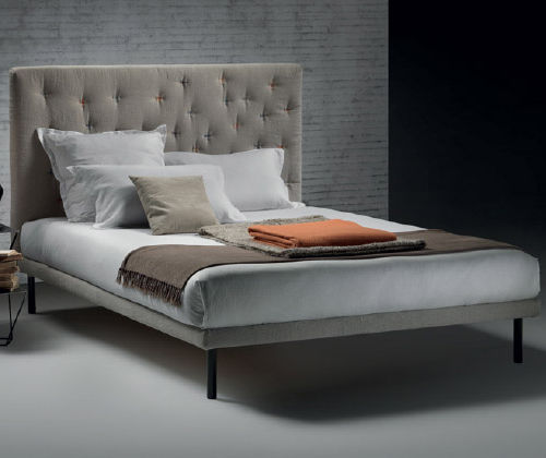 Doppelbett - CAPITONNÈ - Nuova Linea Valentini - modern / gepolstertes Kopfteil / Bettkasten