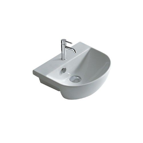 Halbeinbauwaschbecken - 5201 - GALASSIA - Keramik / D-förmig / modern