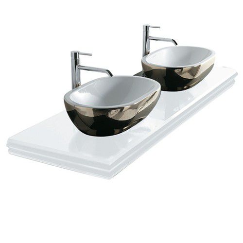 Doppelte Waschtischplatte - 5554BR - GALASSIA - Glas