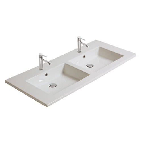 Wand-Waschbecken - 2044 - GALASSIA - Keramik / doppelt / rechteckig