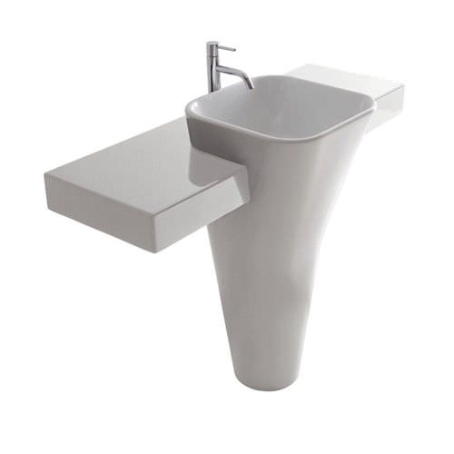 Bodenstehendes Waschbecken - 5404 - GALASSIA - Keramik / mit verstellbarem Spiegel / rechteckig