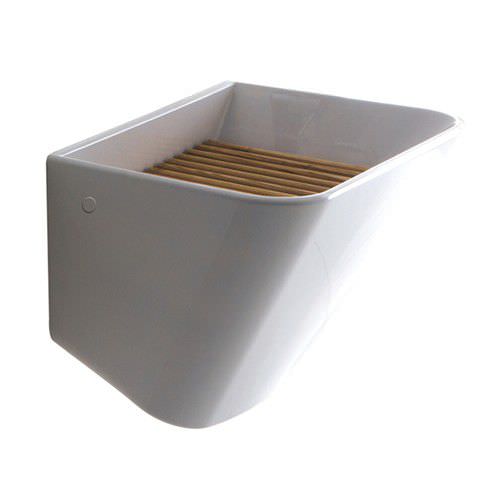 Wand-Waschbecken - 5403 - GALASSIA - Keramik / Holz / modern