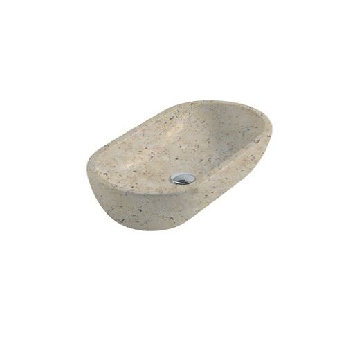 Aufsatzwaschbecken - 5234TR - GALASSIA - Travertin / mit verstellbarem Spiegel / oval