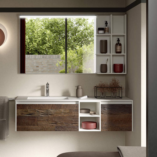 Wandhängender Waschtisch-Unterschrank - SW113 - RAB ARREDOBAGNO - Holz / HPL / modern