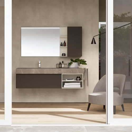 Wandhängender Waschtisch-Unterschrank - TR100 - RAB ARREDOBAGNO - HPL / modern / ohne Tür