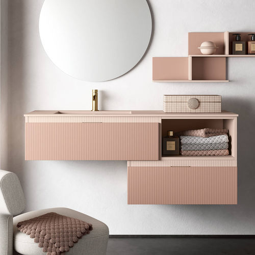 Wandhängender Waschtisch-Unterschrank - ST100  - RAB ARREDOBAGNO - Holz / modern / ohne Tür