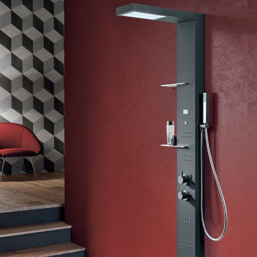 Thermostatische Duschsäule - LIGHT  - HAFRO srl - wandmontiert / modern / mit Handbrause