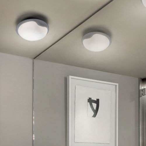 Moderne Deckenleuchte - MIZU - alma light - rund / Opalglas / Aluminium