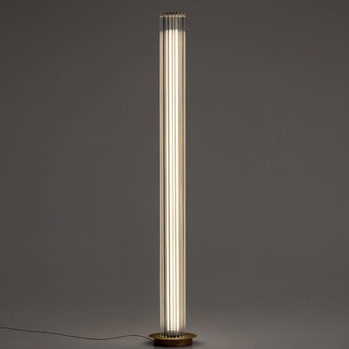 Moderne Leuchtsäule - TOTEM I - alma light - Eisen / aus lackiertem Metall / Borosilikatglas