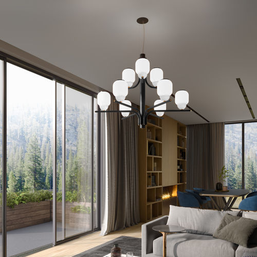 Moderner Kronleuchter - THECHANDELIER  - alma light - Eisen / poliertes Messing / Opal