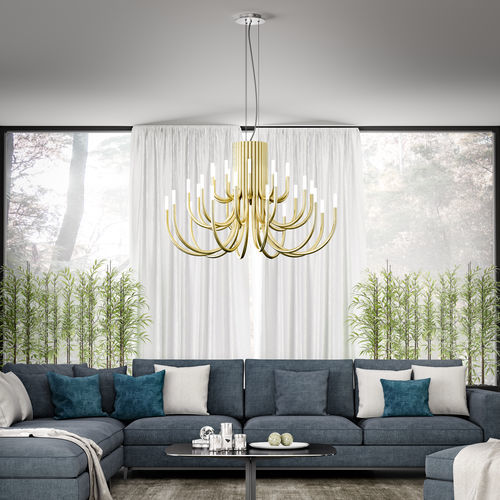 Moderner Kronleuchter - THEPALM - alma light - sandgestrahltes Glas / Eisen / Methacrylat