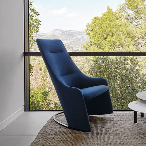 Moderner Sessel - NAGI  - Viccarbe - Stoff / Leder / Stahl
