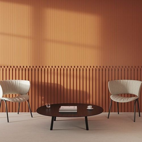 Moderner Couchtisch - MAARTEN - Viccarbe - MDF / HPL / Gestell aus heißlackiertem Stahl