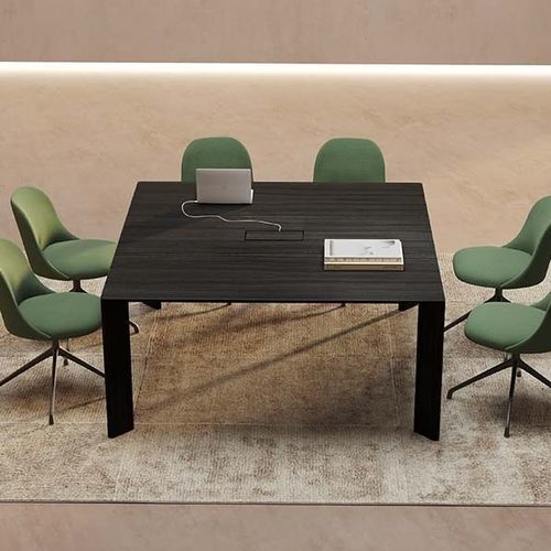 Tisch / minimalistisches Design - FORO - Viccarbe - Eiche / Gestell aus Eiche / rechteckig