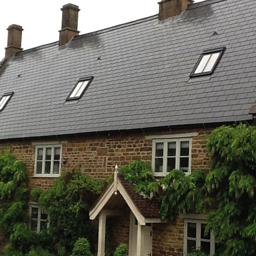 Verbundwerkstoff-Dach - TAPCOSLATE CLASSIC - Tapco Roofing Products - Polypropylen / Kalkstein / Schieferoptik