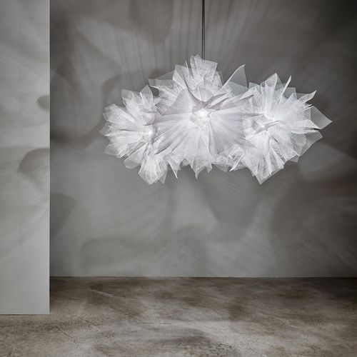 Hängelampe - Fluo Compo Medium - a emotional light - galvanisiertem Stahl / Netz / originelles Design
