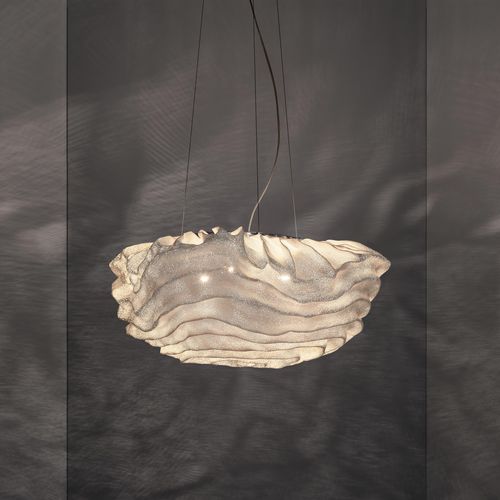 Hängelampe - Nevo large - a emotional light - aus lackiertem Stahl / Edelstahlgewebe / originelles Design
