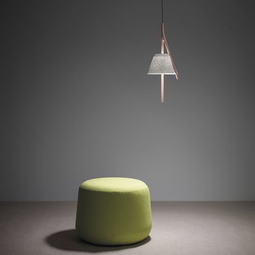 Hängelampe - CAMBO 304 - a emotional light - Edelstahlgewebe / Buche / modern