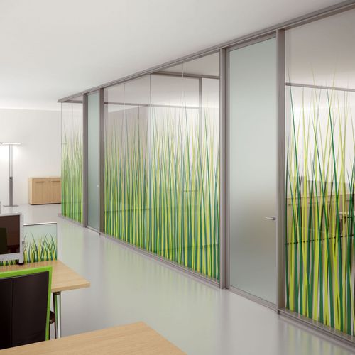 Festinstallierte Trennwand - P900 - Arlex - mit Glasfront / für professionellen Einsatz / Büro