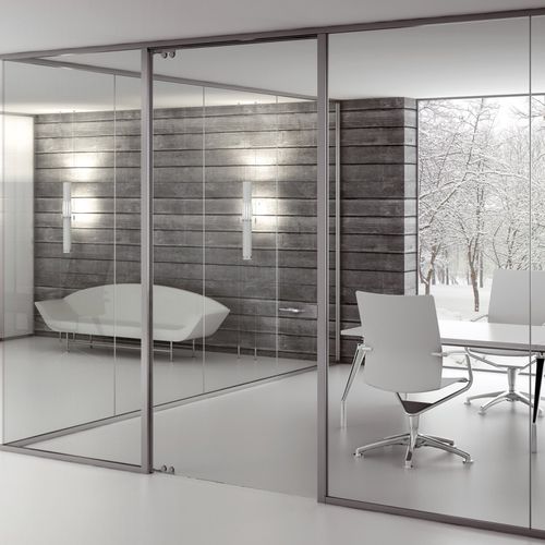 Abnehmbare Trennwand - P600S - Arlex - mit Glasfront / für professionellen Einsatz / Büro