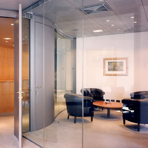 Abnehmbare Trennwand - P600 - Arlex - mit Glasfront / Aluminium / für professionellen Einsatz