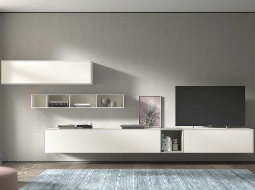 Moderne Wohnwand - Freestyle - Arlex - lackiertes Holz / mit Regal / mit integriertem Stauraum