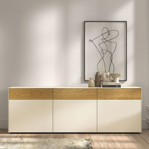 Hohes Sideboard - Freestyle - Arlex - modern / lackiertes Holz / Glas
