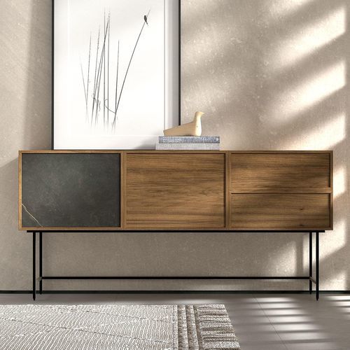Sideboard mit hohen Beinen - Nara - Arlex - wandmontiert / modern / lackiertes Holz