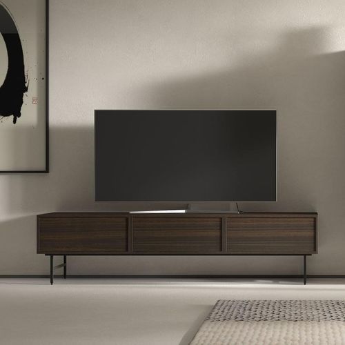 Modernes Fernsehmöbel - Nara - Arlex - lowboard / lackiertes Holz / schwarz