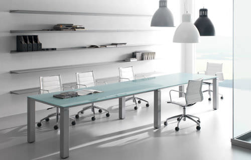 Moderner Besprechungstisch - FD205 - Arlex - Glas / Stahl / rechteckig