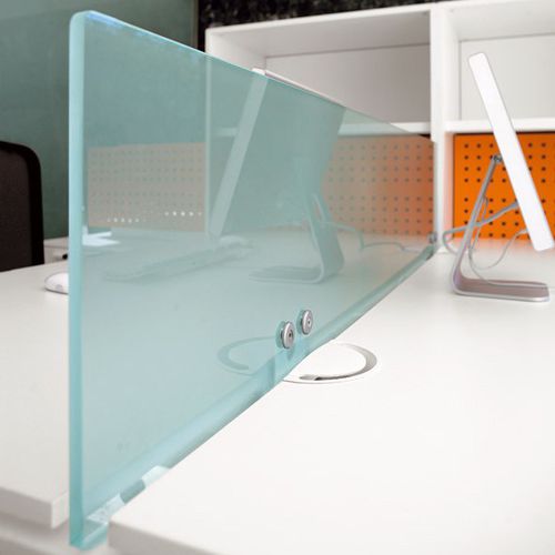 Tisch-Bürotrennwand - CARTESIO - Arlex - Glas / modulierbar