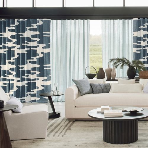 Vorhangstoff - HONAMI  - Larsen - Motiv / Polyester / Baumwolle