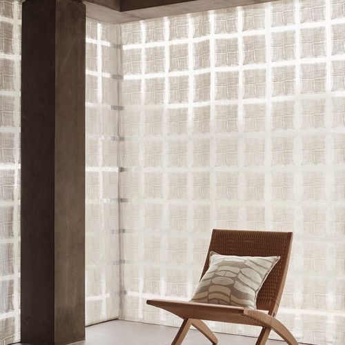 Gardine / geometrisches Muster - TANABE - Larsen - Baumwolle / Seide / Polyester
