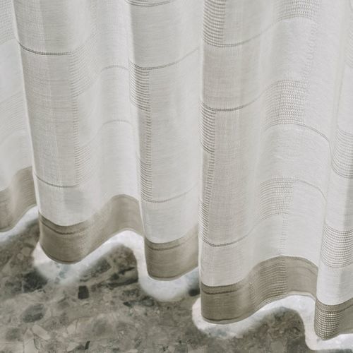 Einfarbige Gardine - NOLAN   - Larsen - mit geometrischen Motiven / Wolle / Segeltuch