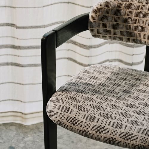 Möbelstoff - TINA  - Larsen - für Vorhänge / geometrisches Muster / Polyester