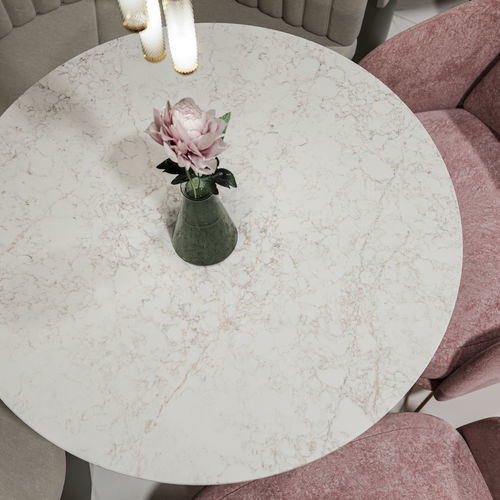 Silestone®-Tischplatte - Rivière Rose - Cosentino - weiß