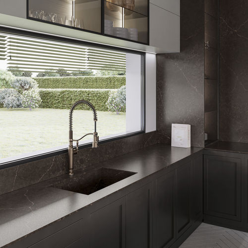 Silestone®-Arbeitsplatte - Château - Cosentino - für Küche / braun / mit rechteckigen Kanten