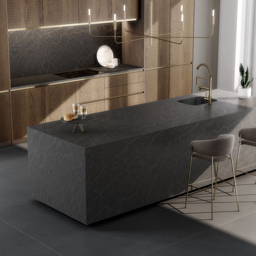 Silestone®-Arbeitsplatte - Le chic : Bohemian Flame - Cosentino - für Küche / grau / mit rechteckigen Kanten