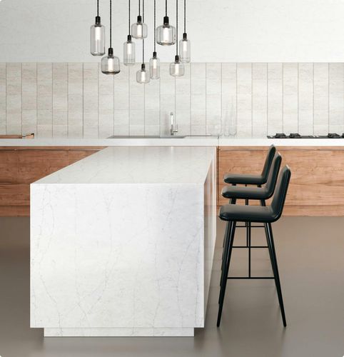 Silestone®-Arbeitsplatte - Ethereal Series - Cosentino - für Küche / weiß / mit rechteckigen Kanten