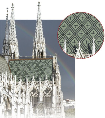 Schieferdach - ACUTE-ANGLED / RHOMBOID - Theis-Böger Schiefer-Pizarras - farbig
