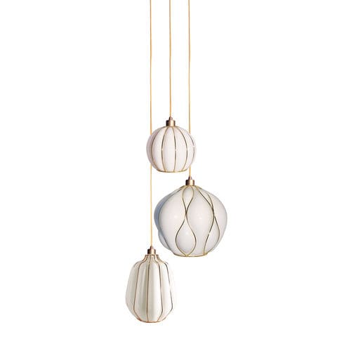 Hängelampe - CASAMANCE - RIVIERA Light - Messing / Glas / modern