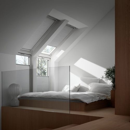 Faltjalousie - VELUX - für Fenster / Stoff / Aluminium