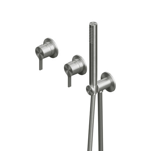 Zweigriffmischer für Duschen - VOLCANO 36 68.00 - QuadroDesign - für Badewanne / wandmontiert / Edelstahl